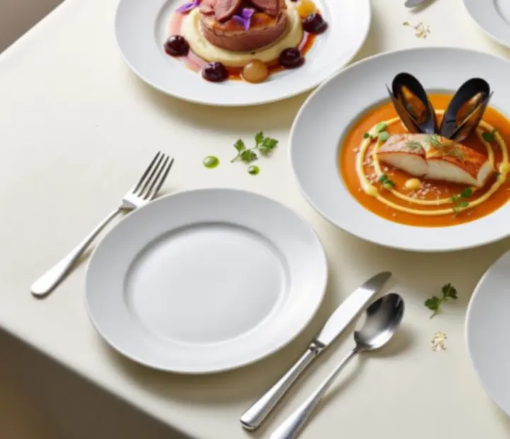 Plats signatures raffinés présentés sur une table de restaurant
