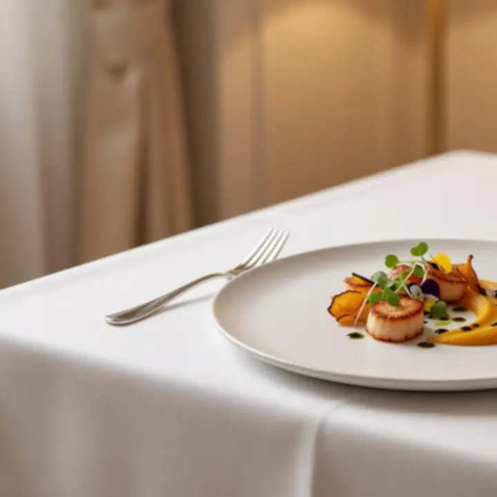 Assiette de plat signature dressée avec raffinement